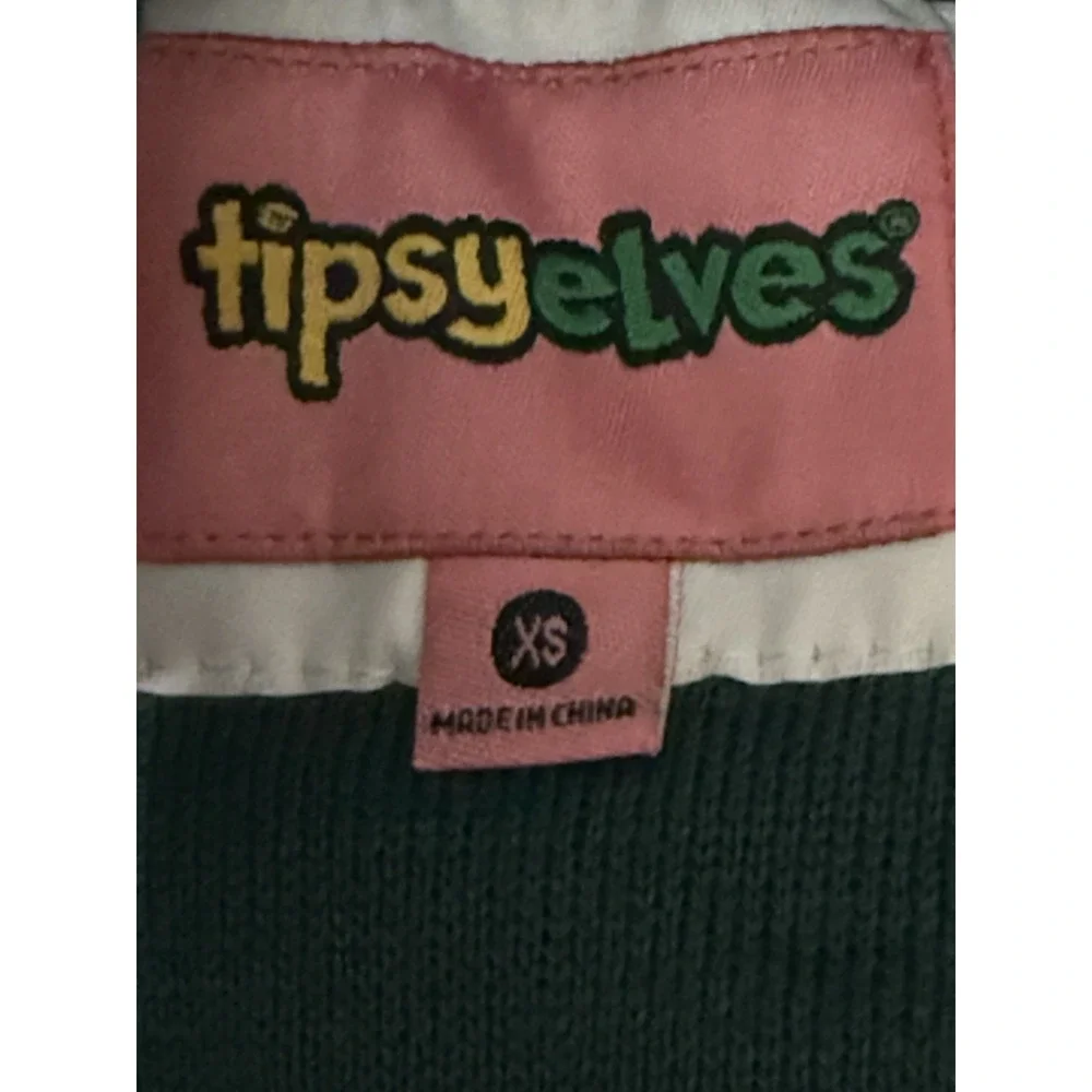Tipsy Elves Christmas Sweater Dress XS Tinsel Tree Ugly‎ Holiday Dress